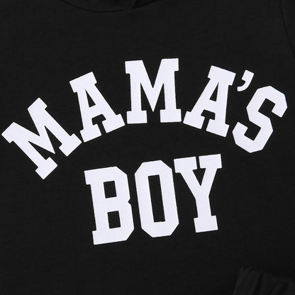 Kids MAMA'S BOY Graphic Short Sleeve Hoodie and Shorts Set