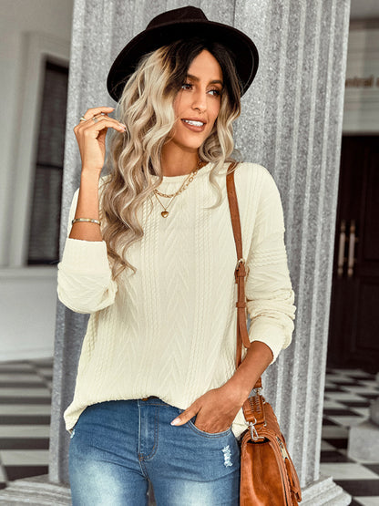 Women's fashion loose solid color over knit