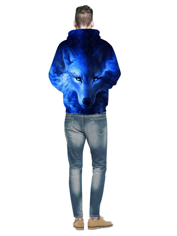 Unisex's Wolf Pattern Hoodie