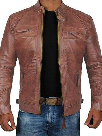 Men's Fashion Classic Leather Jacket