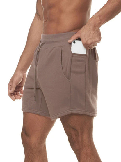 Men's Solid Color Sweat-wicking Running Shorts