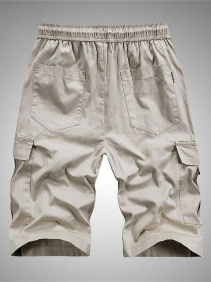 Men's Elastic Waist Drawstring Pocket Cargo Shorts